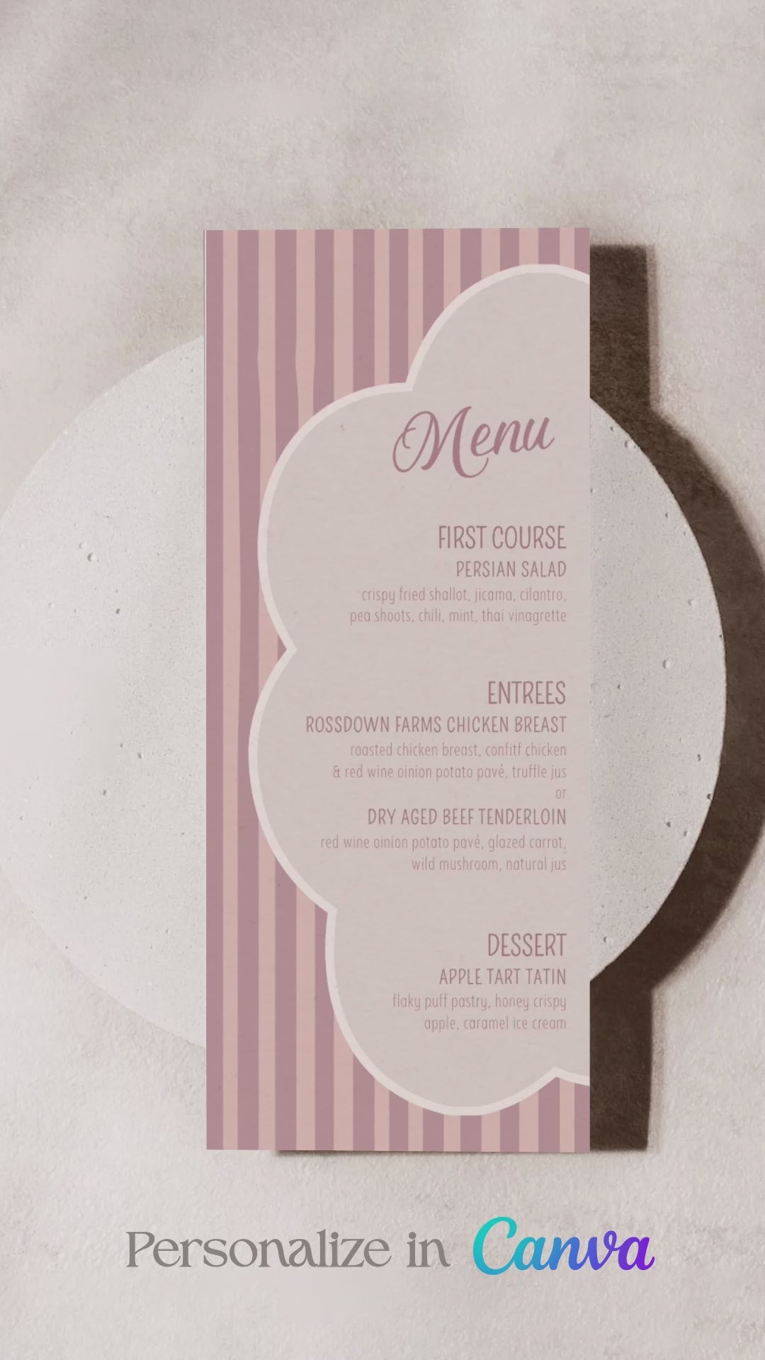 Striped Menu