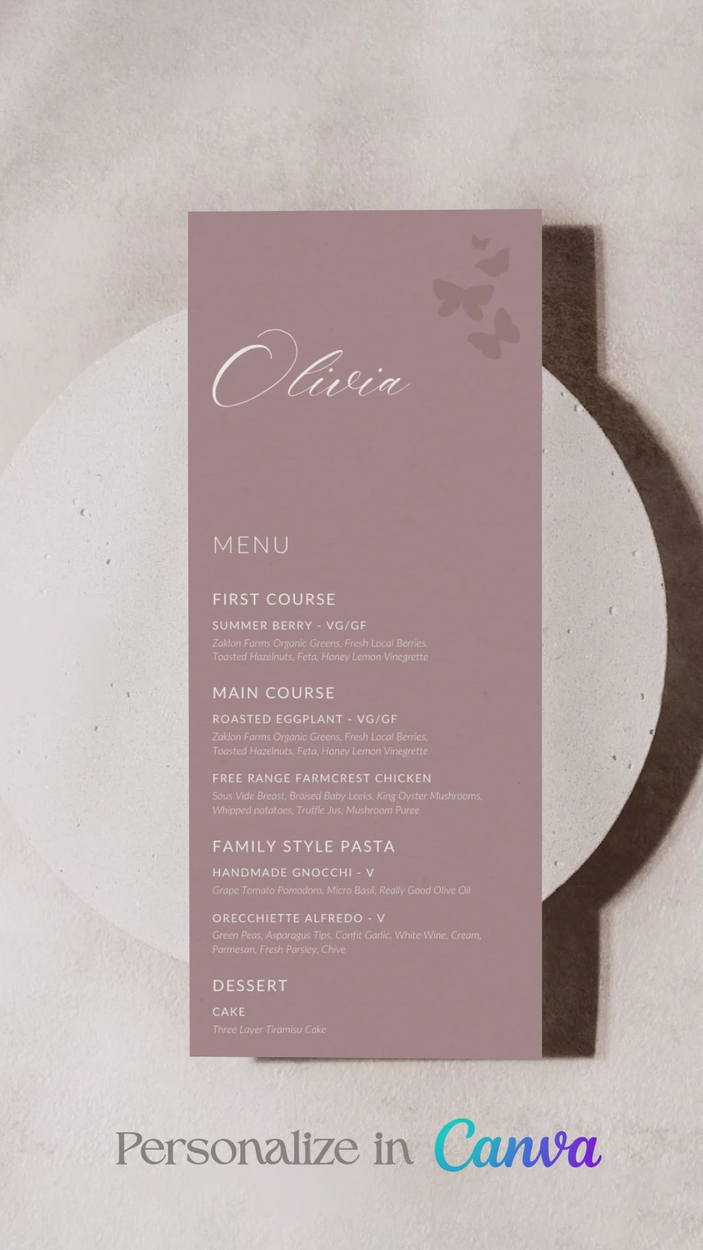 Butterfly Menu