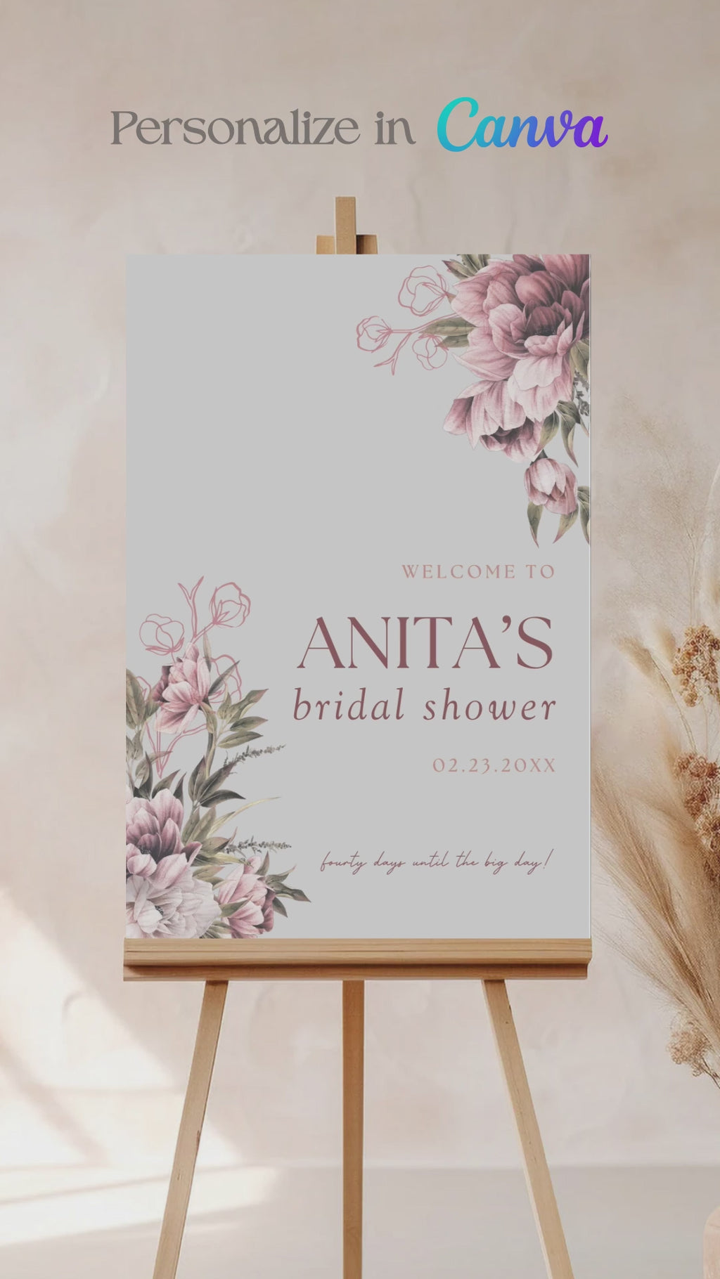 Watercolour Floral Sign