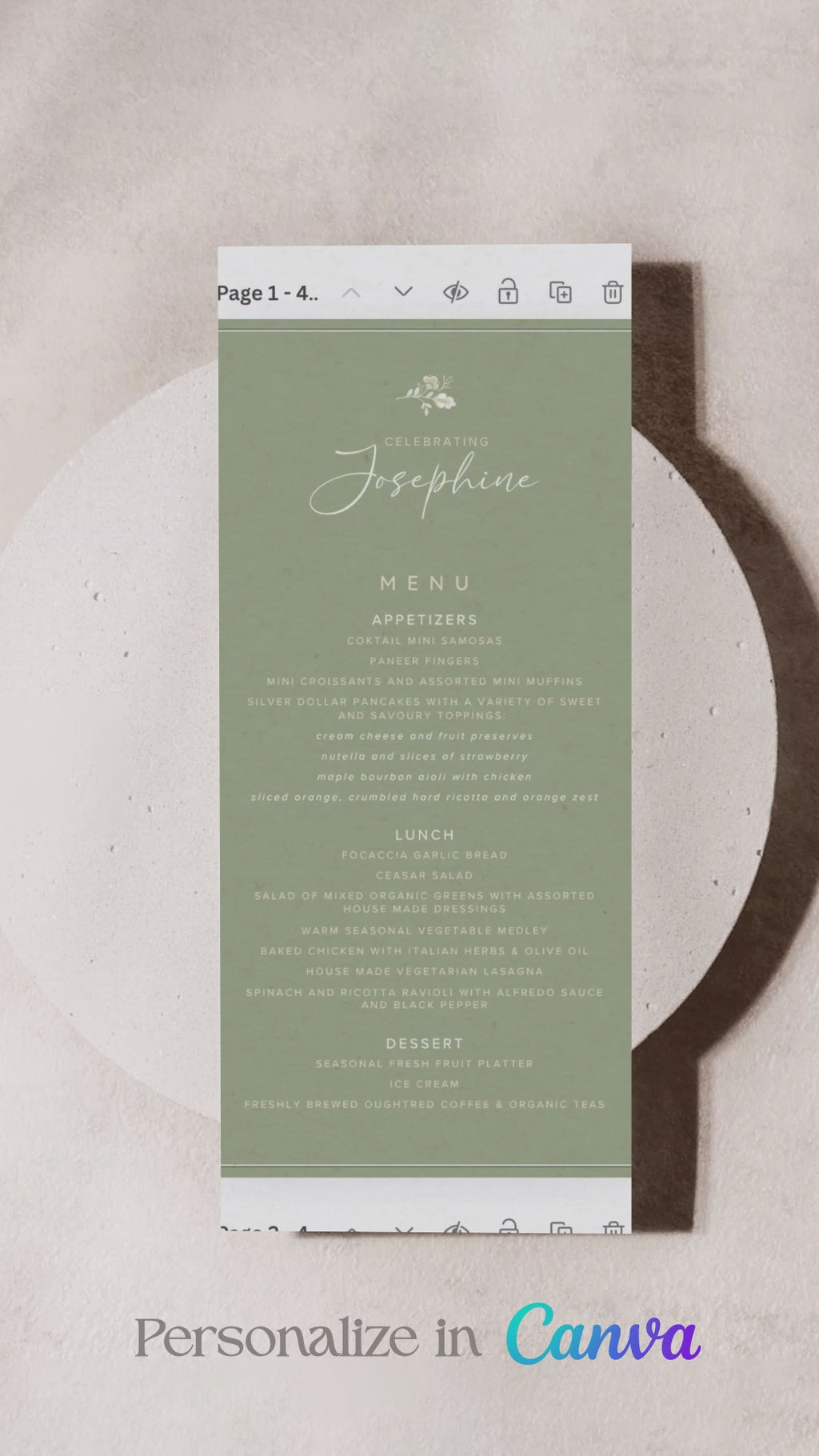 Floral Menu