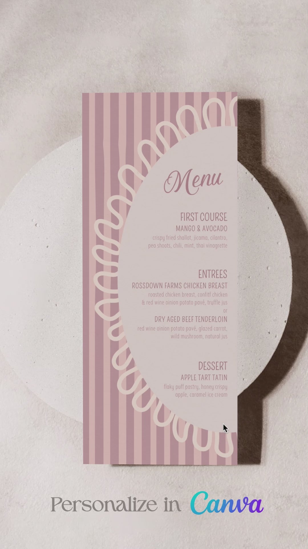 Striped Menu