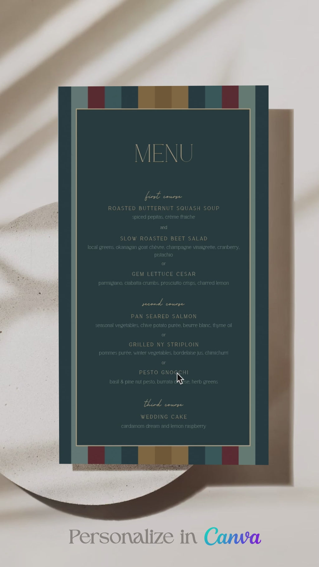 Striped Menu