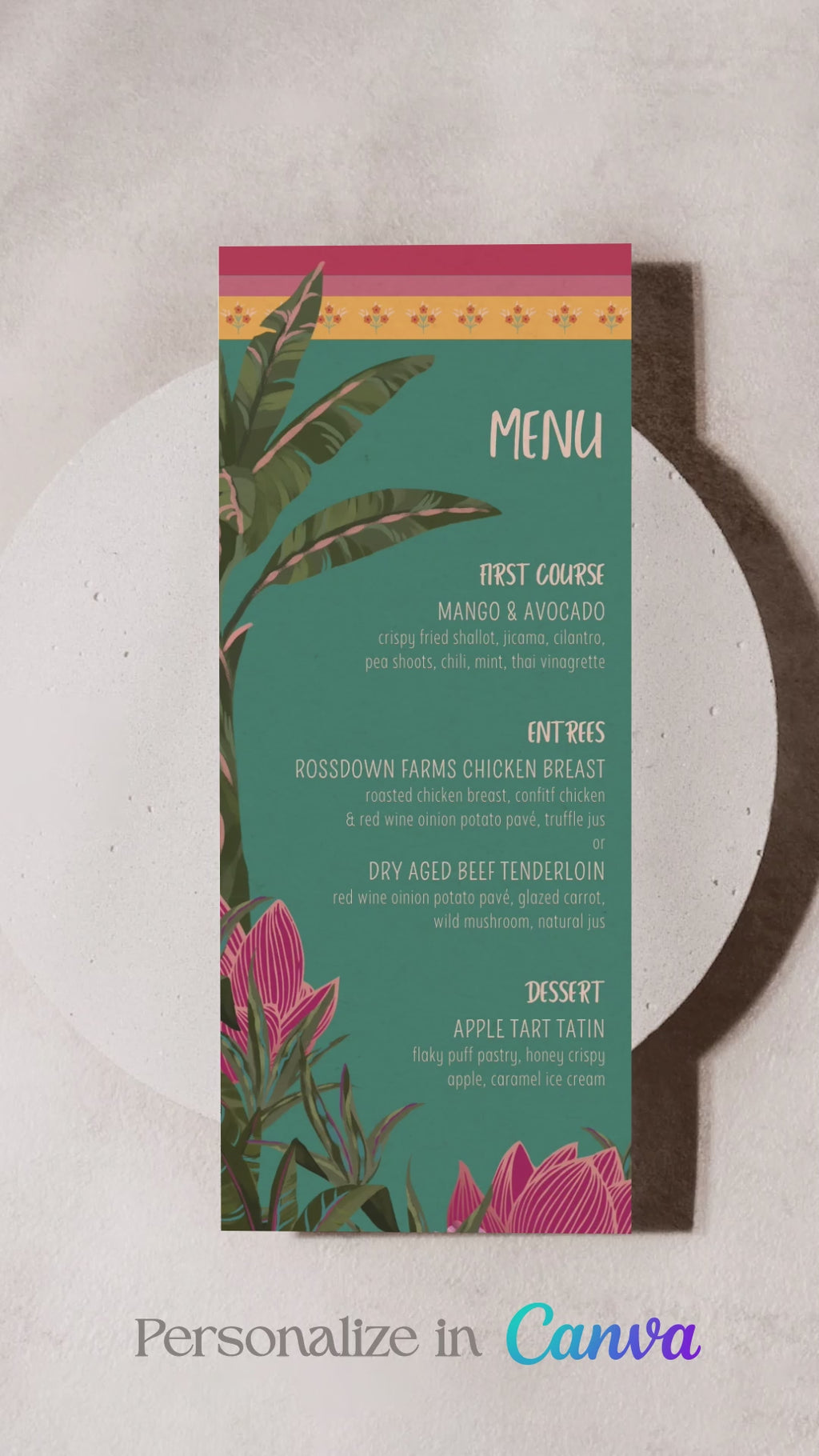 Tropical Menu