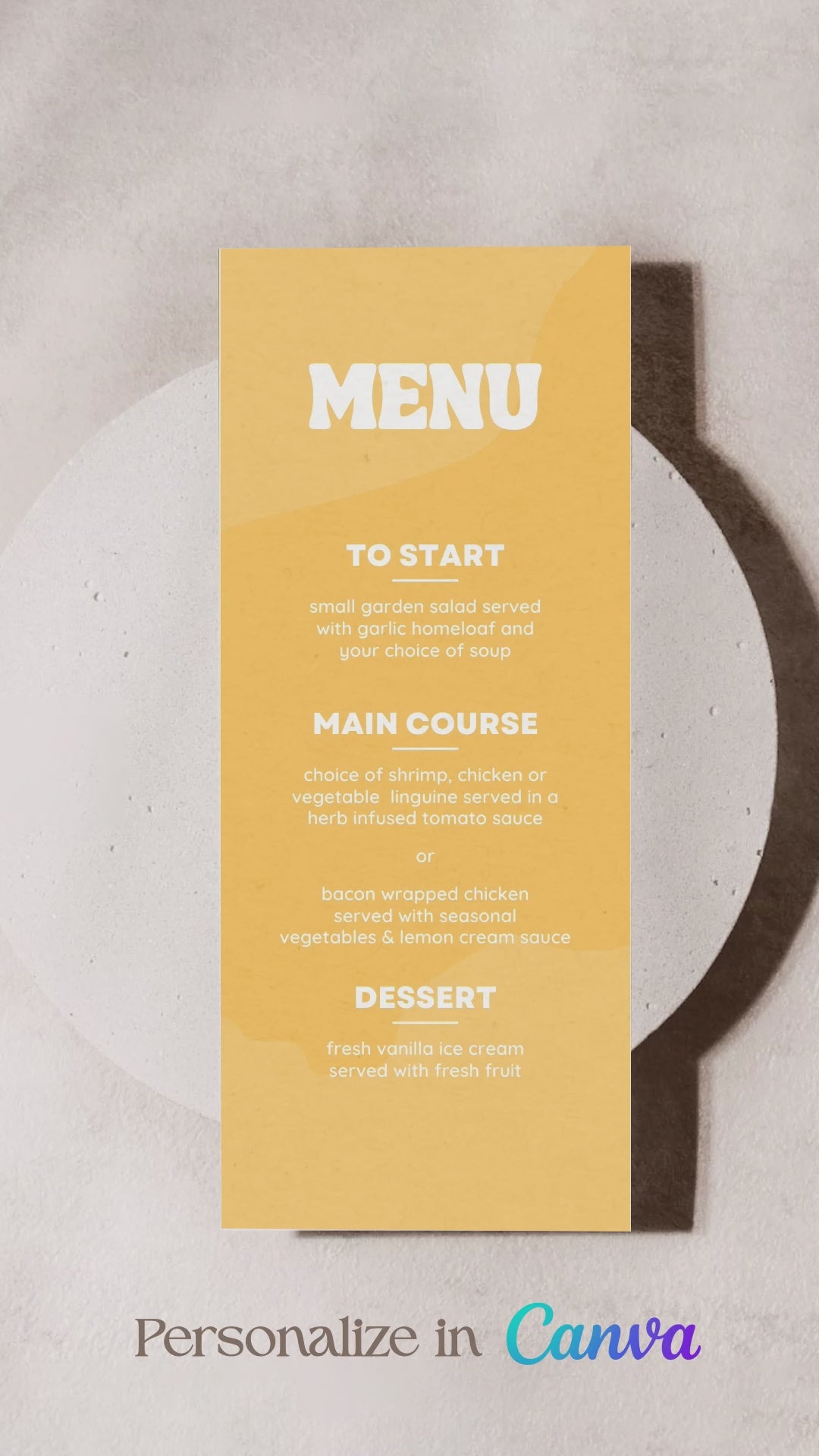 Coloured Menu