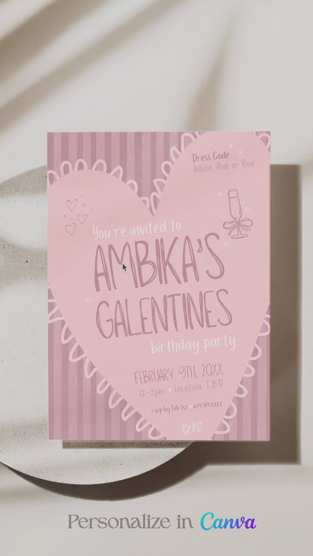 Galentine Pink Invite