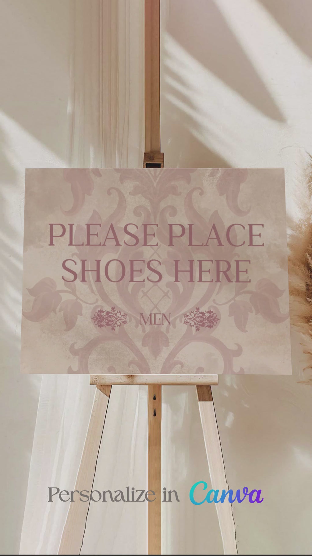 Brown & Pink French Baroque Welcome Sign with shades of brown. Washroom Directional sign. Please cover your head sign for hindu and sikh weddings. Please disconnect from your device sign. Bridal Shower stationery. Baby Shower Signage. Engagement Signage. Outdoor wedding signage. Personalize and customize in Canva. Digital Download. Print anywhere in the World at your local printer