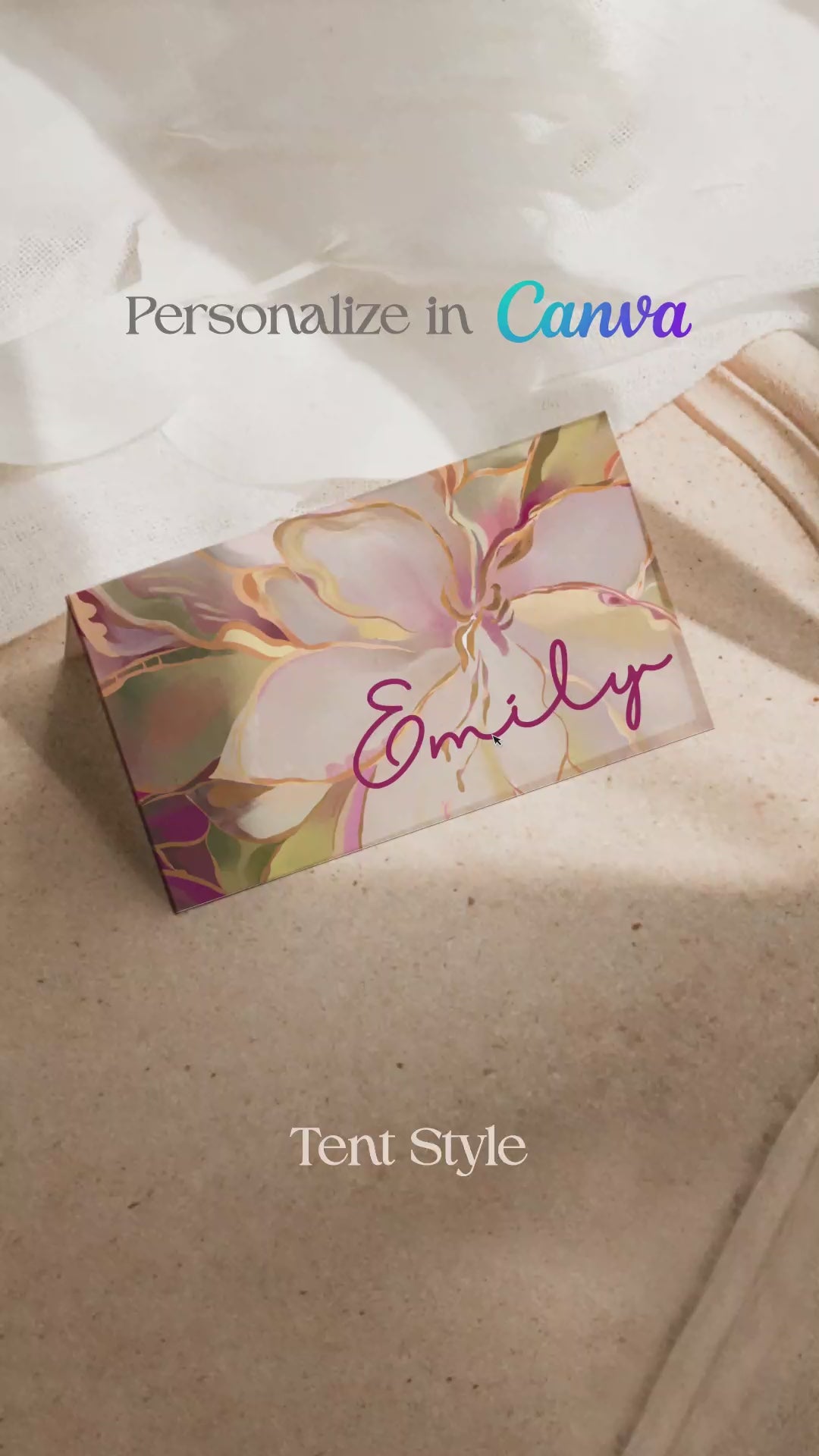 Soft floral, hot pink, magenta, yellow & beige rose & lilly floral Wedding Escort Card with yellow marigold florals. Traditional Indian wedding stationery & name place card. Guest name card. Indian Wedding events for Sangeet, Haldi, Maiyan or Jago. Wedding Signage. Personalize and customize in Canva. Digital Download.  Print around the world at a local print shop.