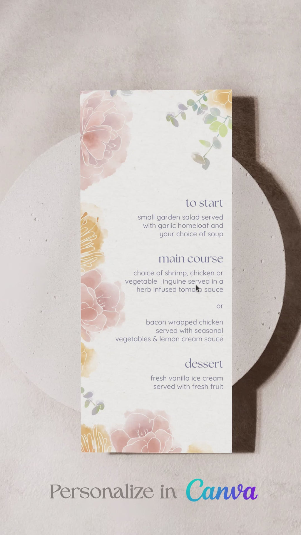 Floral Menu