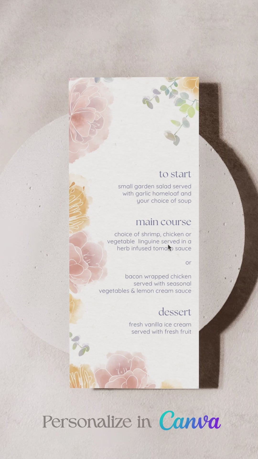 Floral Menu